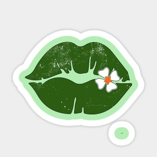 Shenanigans Squad St. Patricks Day green lips Sticker